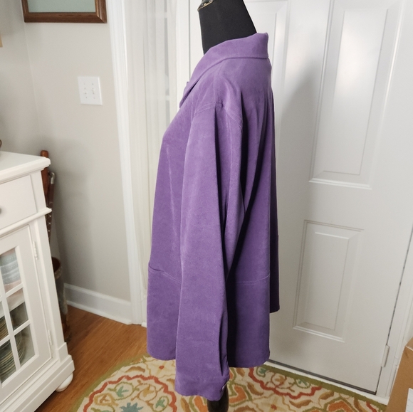 Appleseed's Button Down Long Sleeve Double Button Pocket Jacket Purple  XL - Picture 4 of 6